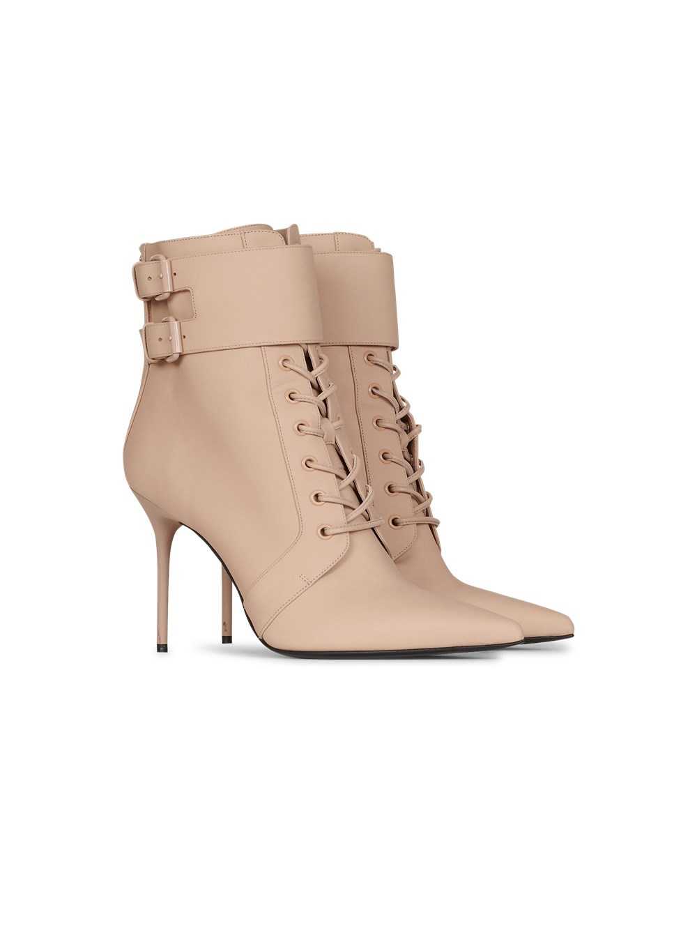 Balmain Suede Uria Ankle Boots Pink | EVZLBFP-35