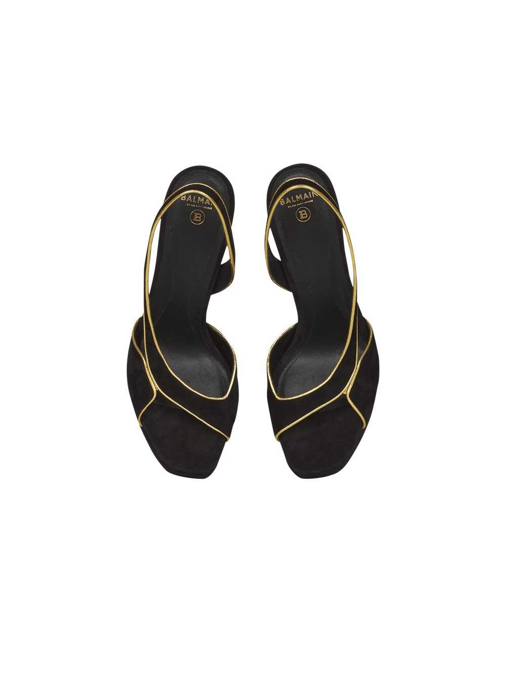 Balmain Suede Uta Sandals Black | WHAEGRZ-79