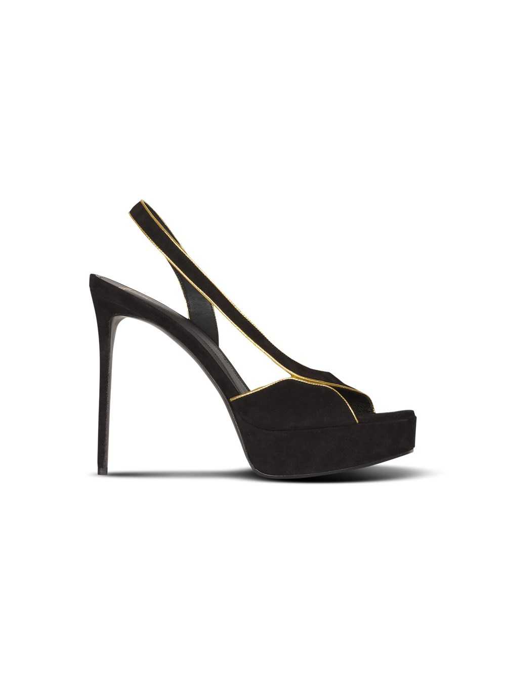 Balmain Suede Uta Sandals Black | WHAEGRZ-79