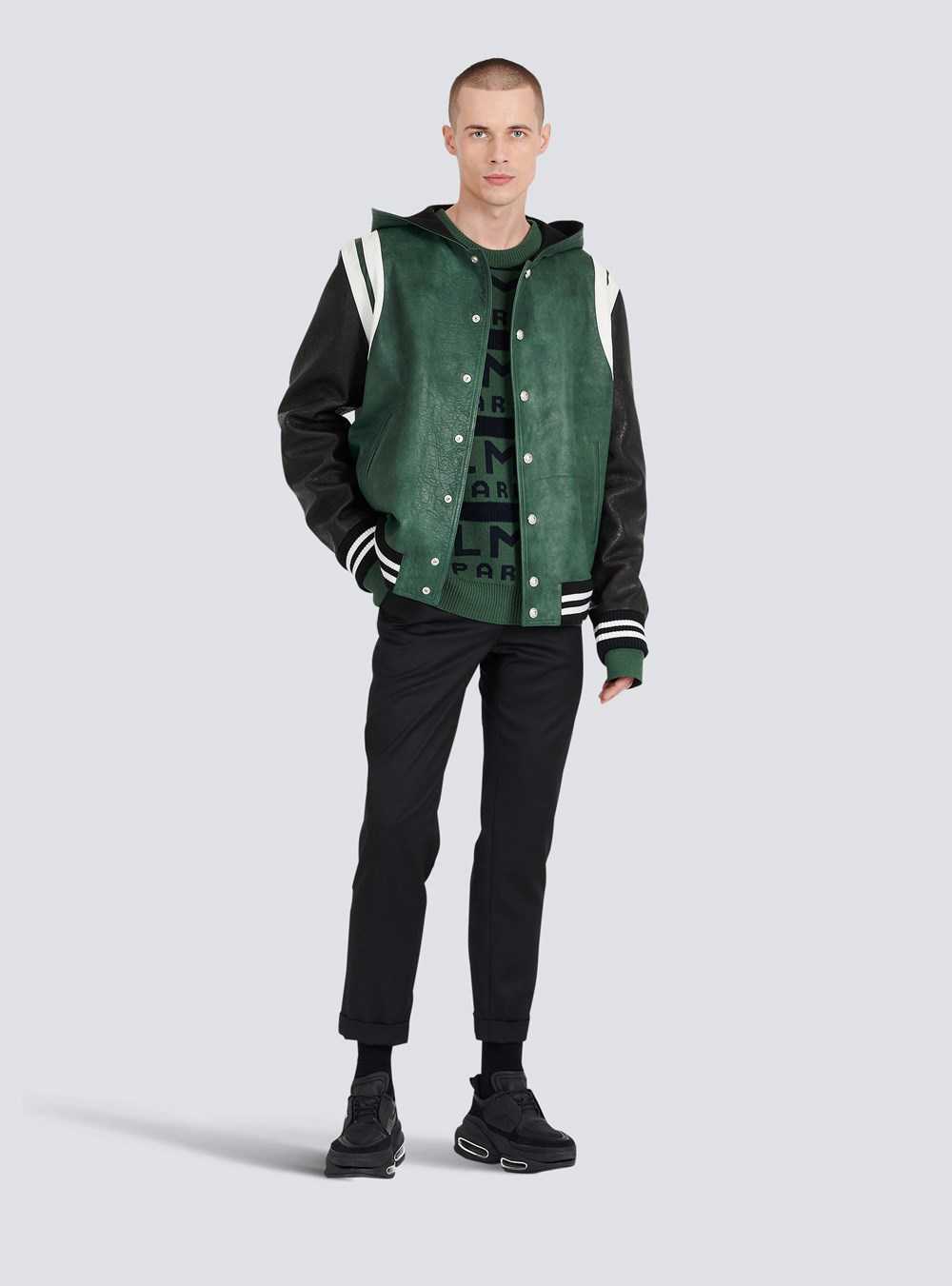 Balmain Sweater Embroidered With Balmain Paris Logo Green | NWUJKSV-21