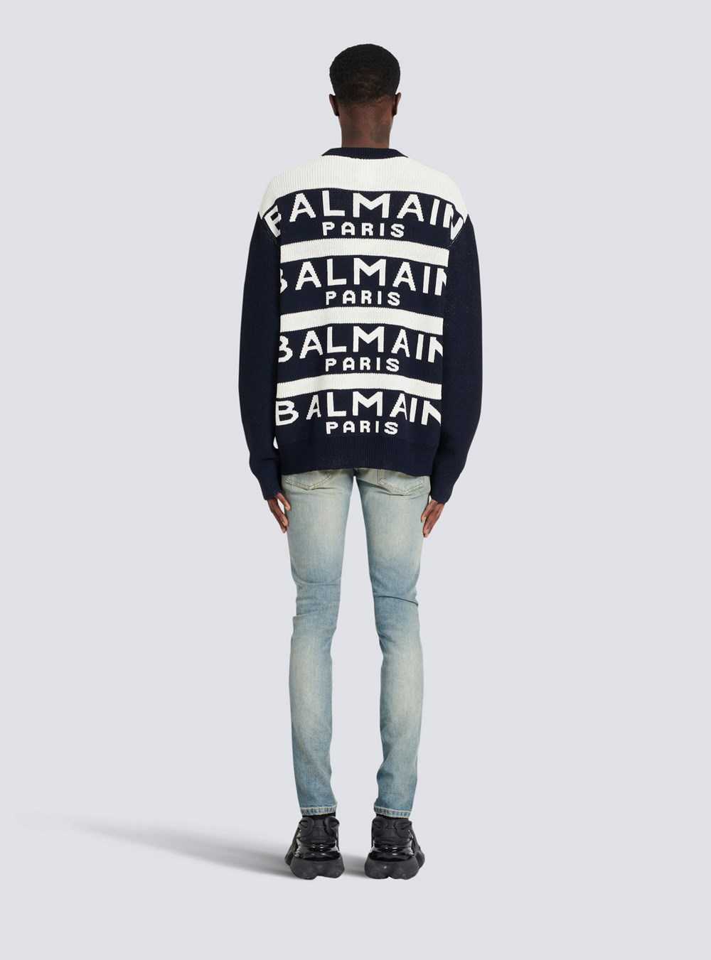 Balmain Sweater Embroidered With Balmain Paris Logo Black | YWVZTQA-06