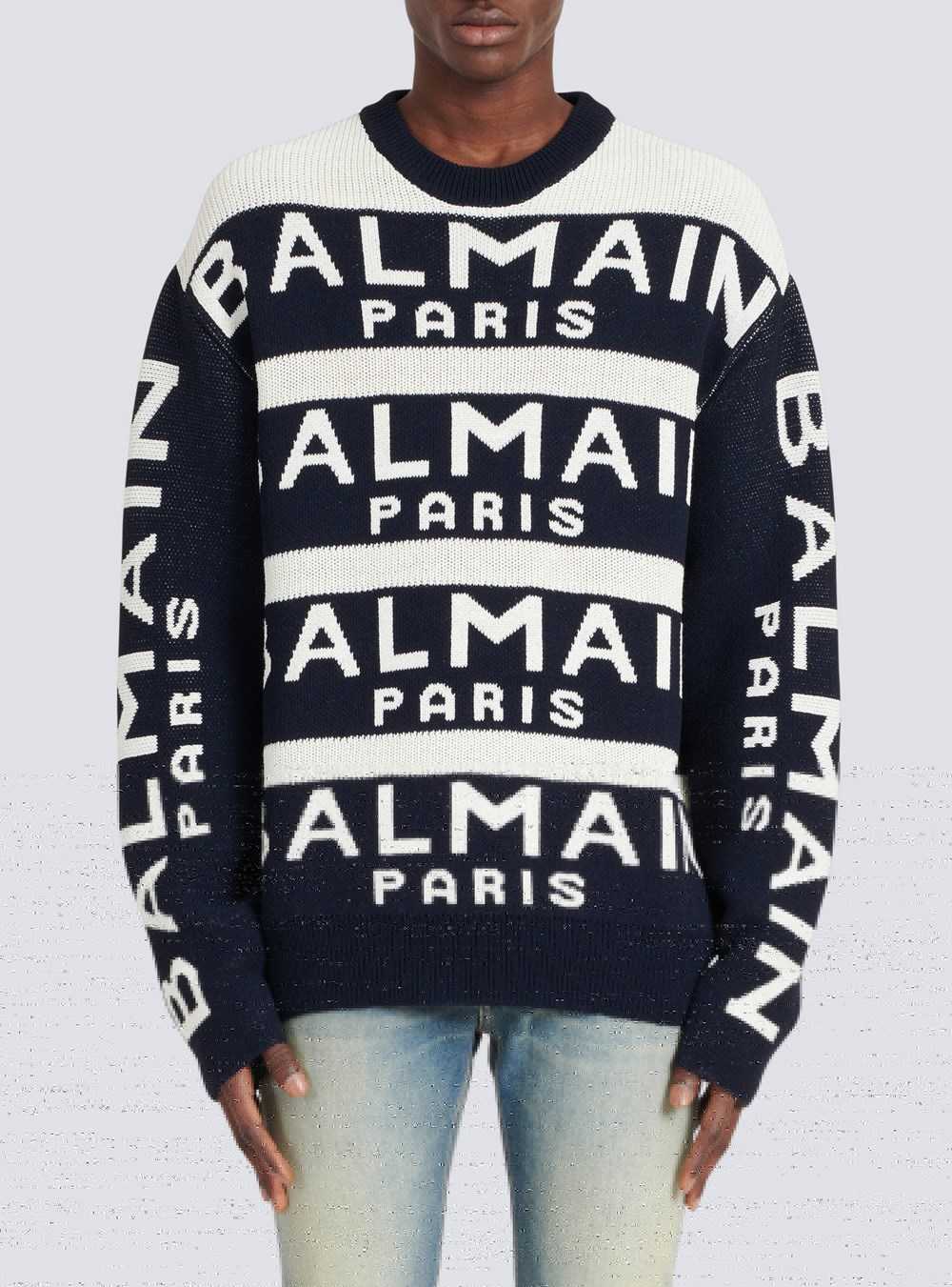 Balmain Sweater Embroidered With Balmain Paris Logo Black | YWVZTQA-06