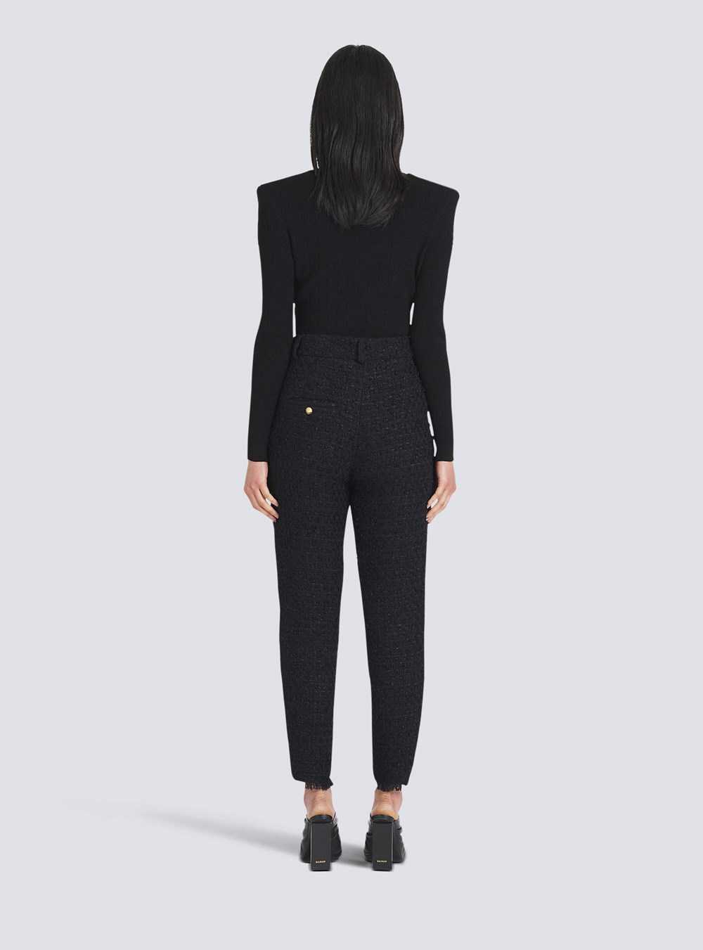 Balmain Tweed Carrots Pants Black | QDNSHYL-79