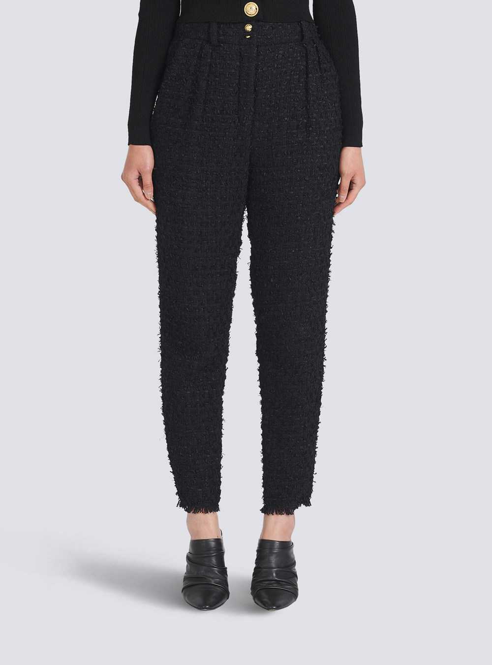 Balmain Tweed Carrots Pants Black | QDNSHYL-79