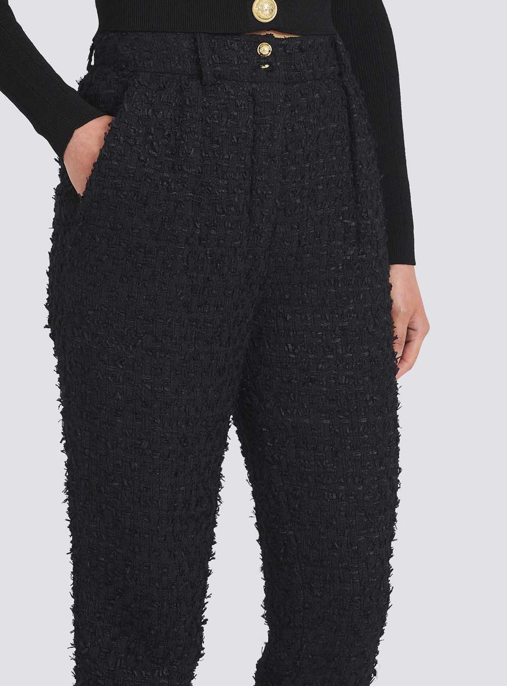 Balmain Tweed Carrots Pants Black | QDNSHYL-79