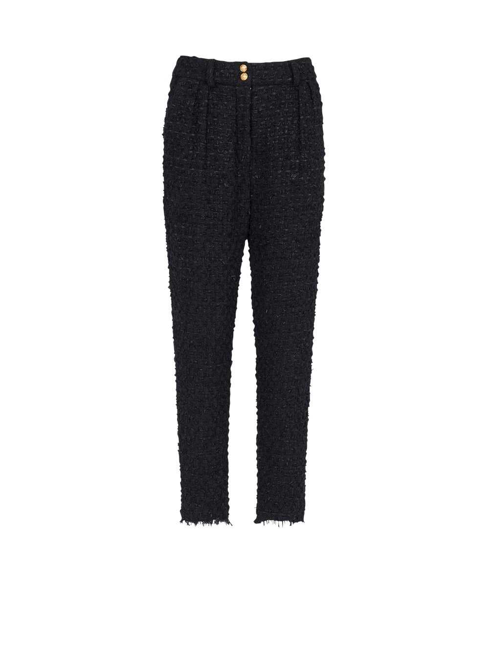 Balmain Tweed Carrots Pants Black | QDNSHYL-79