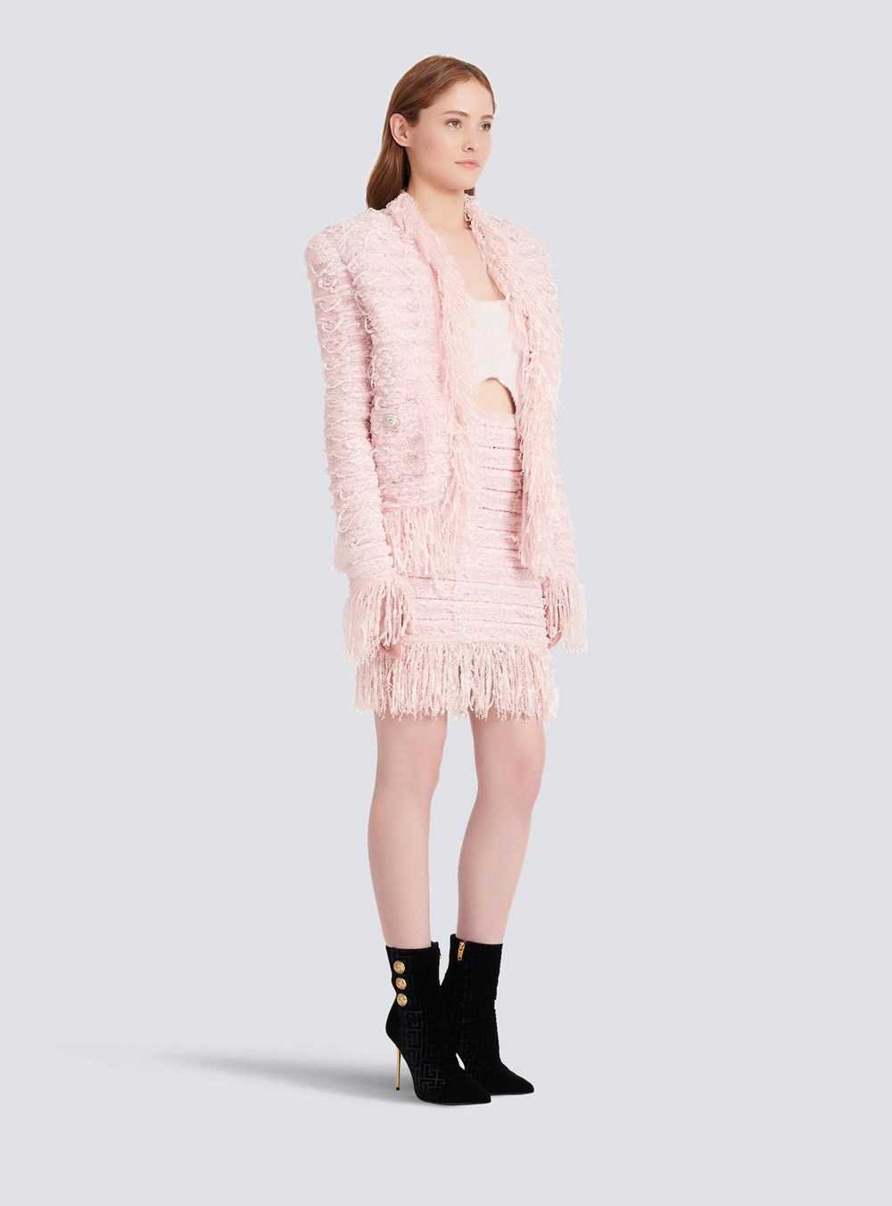 Balmain Tweed Jacket Pink | GODCEPX-76