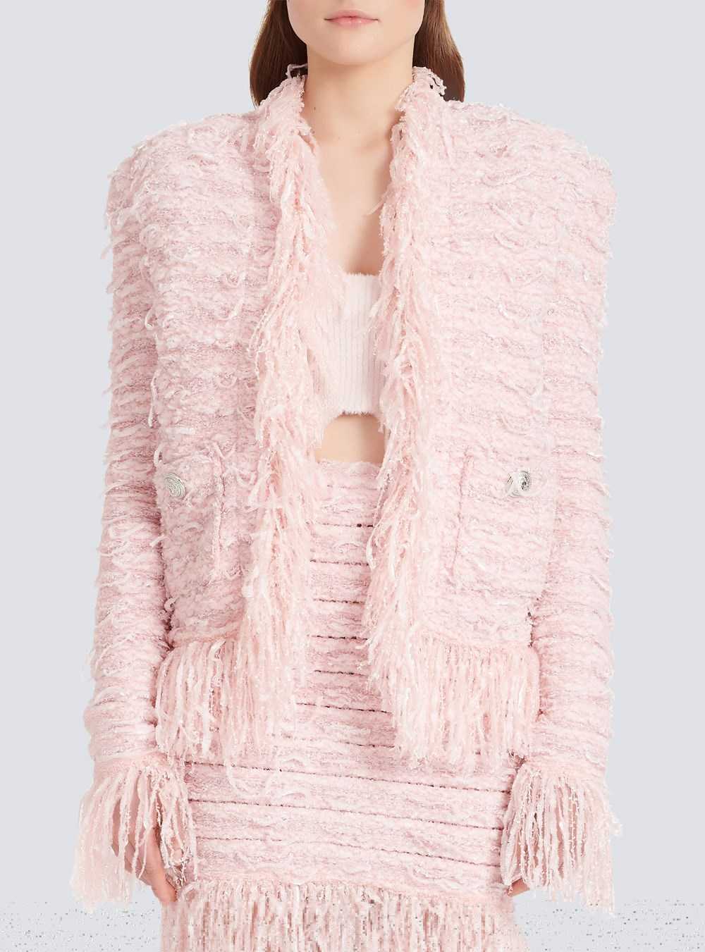 Balmain Tweed Jacket Pink | GODCEPX-76