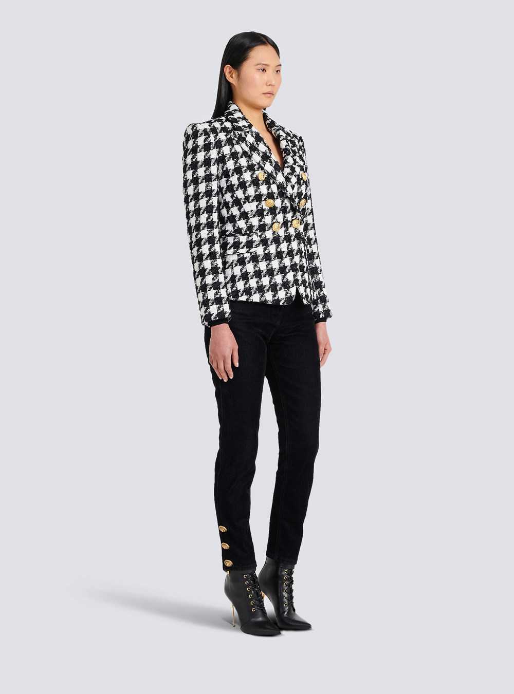 Balmain Tweed Jacket With Double-buttoned Fastening Black | RJGITQX-08