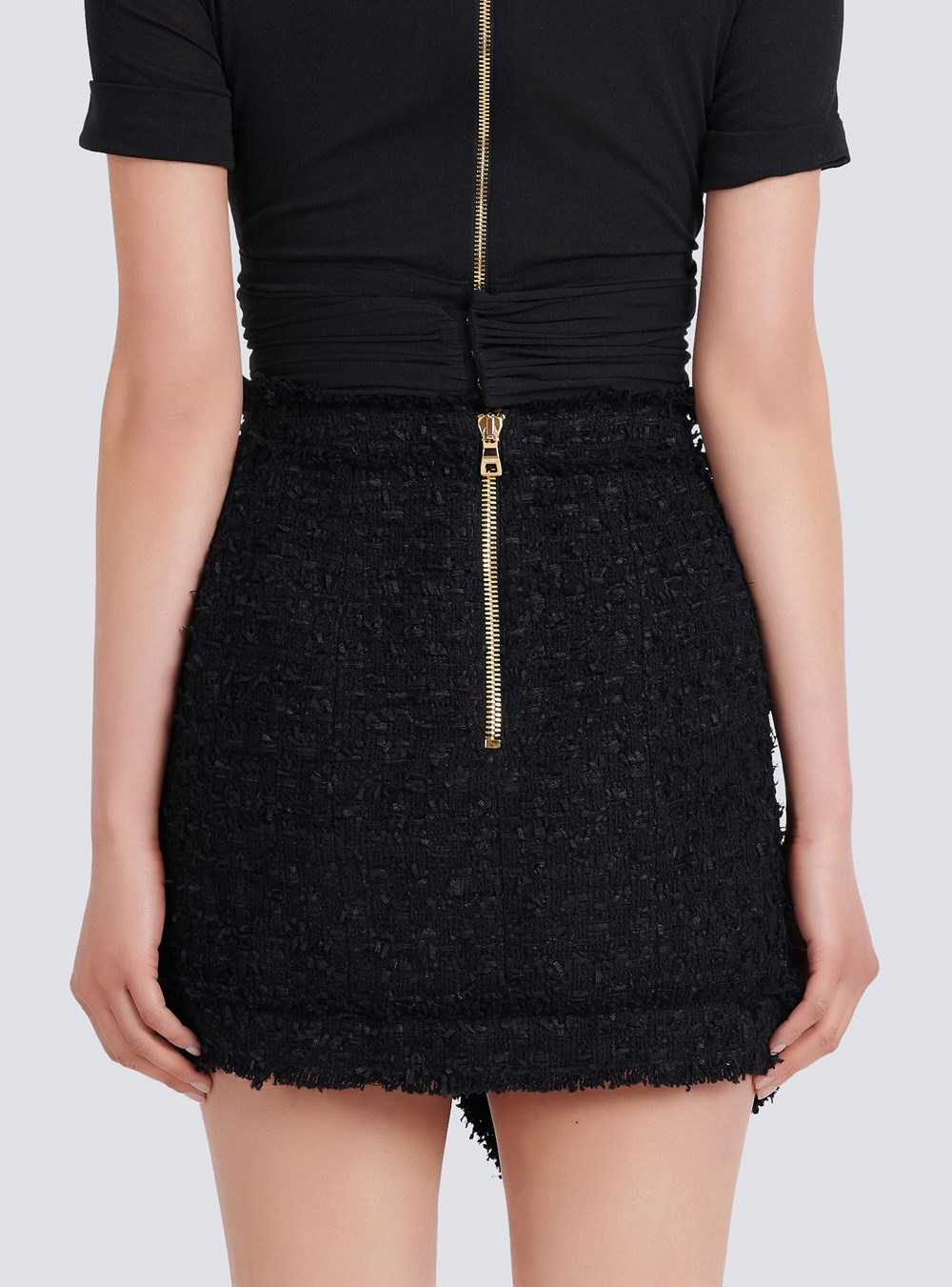 Balmain Tweed Skirt Black | BPVQJUY-81