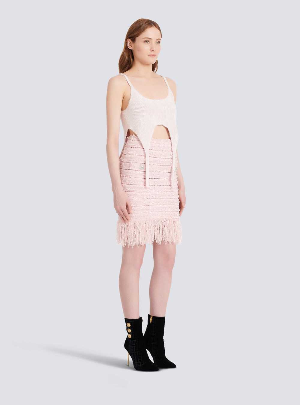 Balmain Tweed Skirt Pink | POVRSLM-35