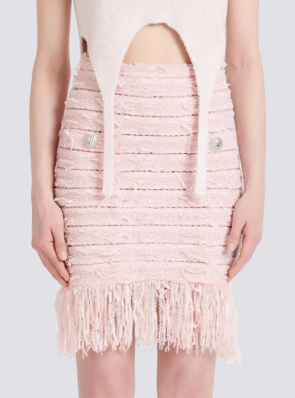 Balmain Tweed Skirt Pink | POVRSLM-35