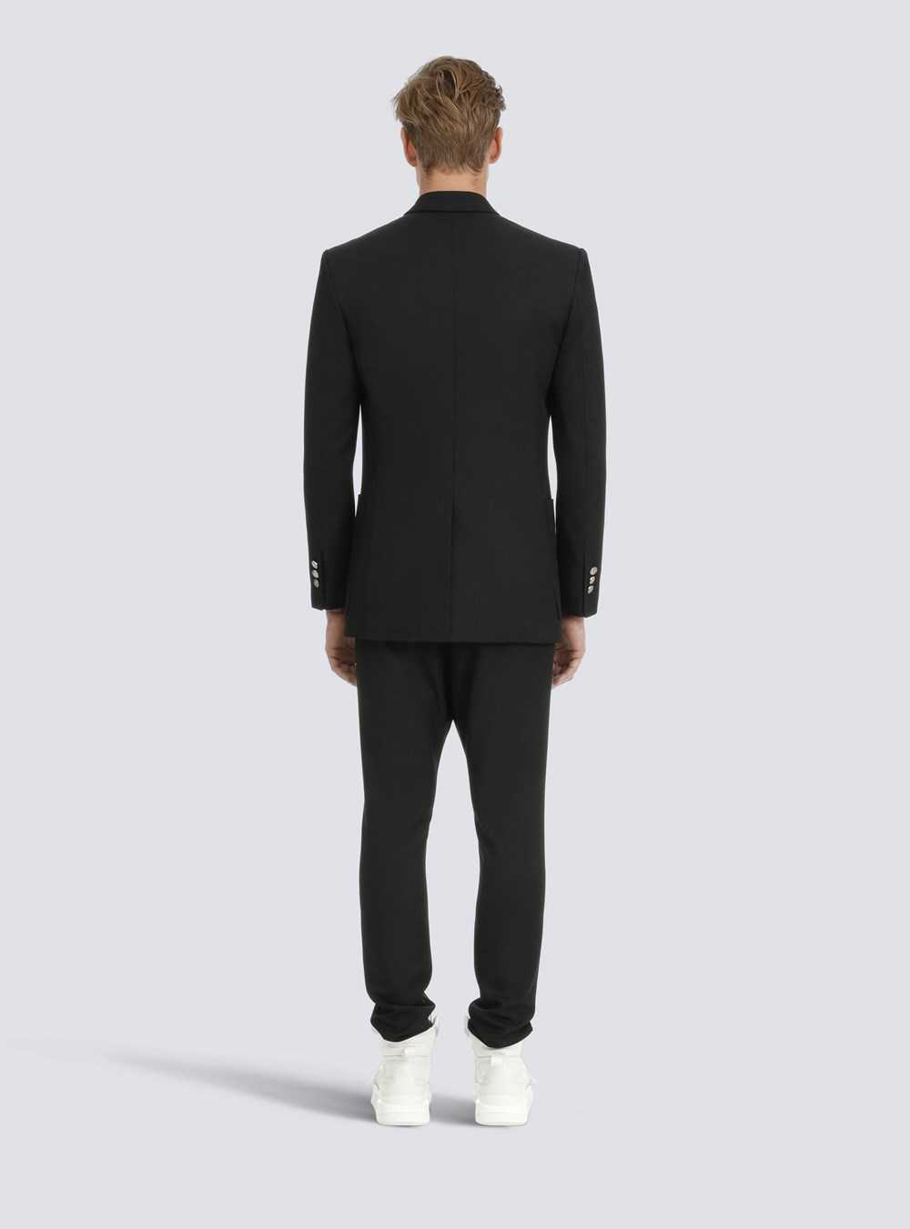 Balmain Twill Blazer With Double-breasted Silver-tone Buttoned Fastening Black | GCPNUSZ-53