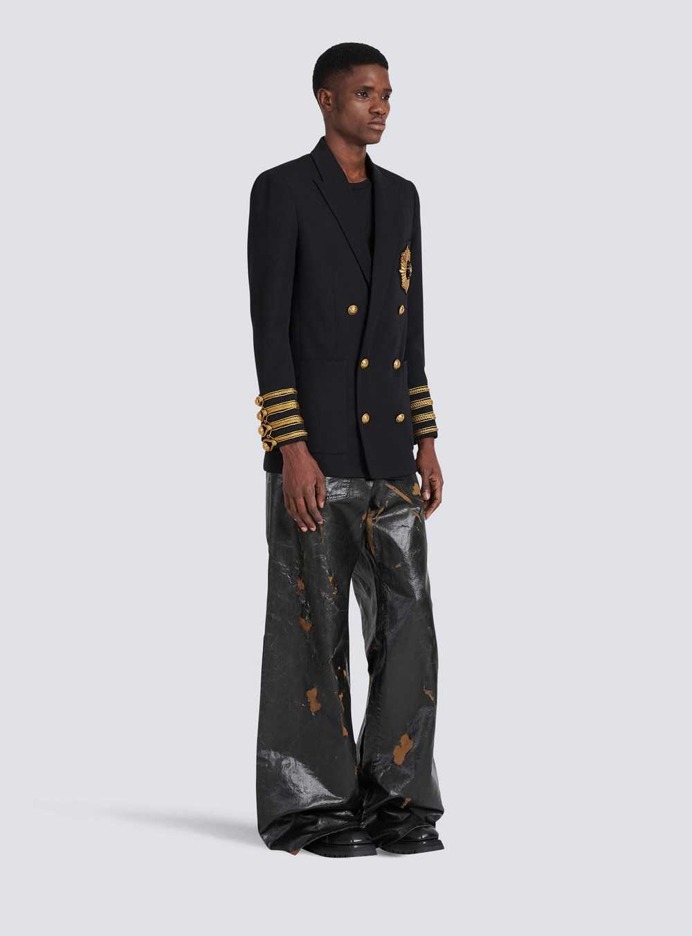 Balmain Twill Blazer With Gold-tone Double-breasted Fastening Black | SODXVBG-26