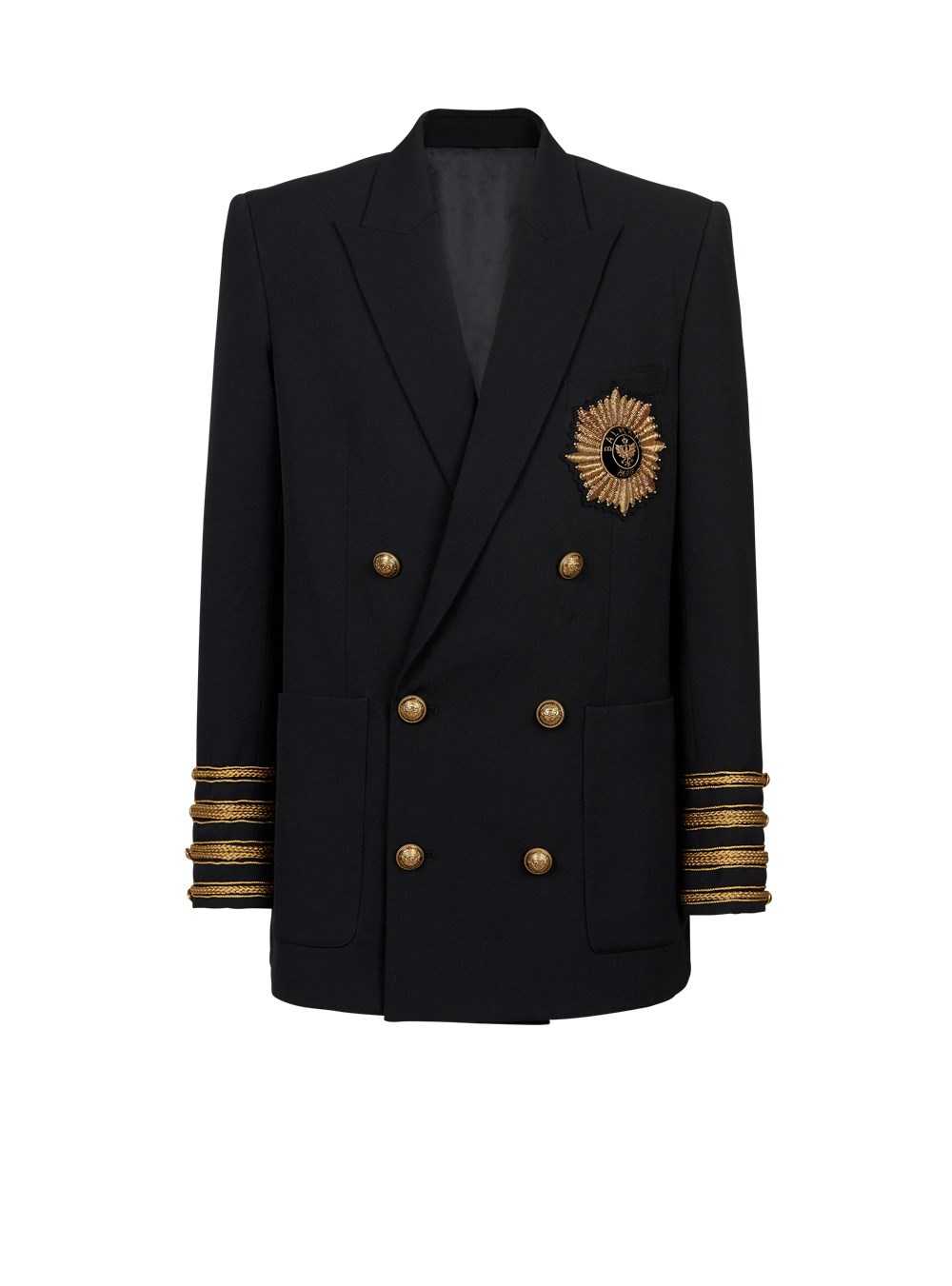 Balmain Twill Blazer With Gold-tone Double-breasted Fastening Black | SODXVBG-26