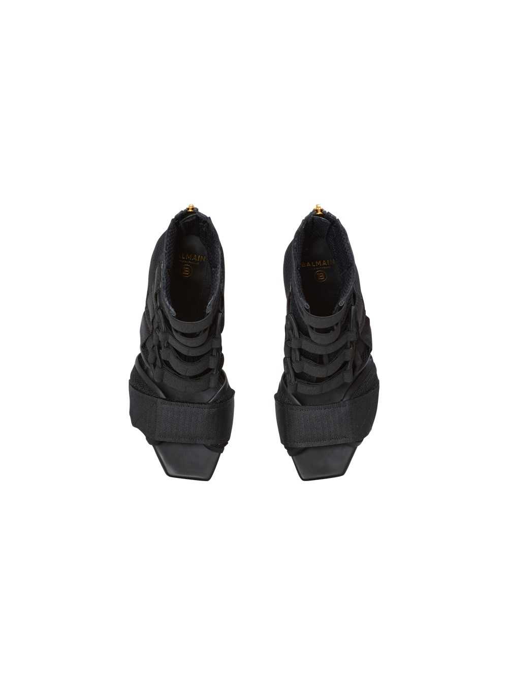 Balmain Uma Sandals In Velcro And Mesh Black | HLZRTPX-35