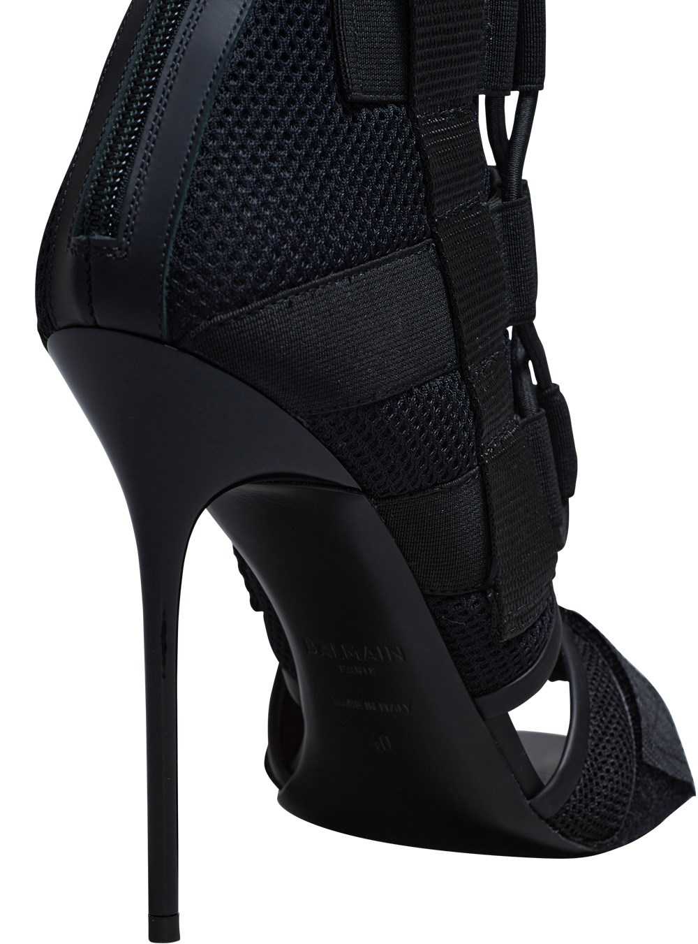 Balmain Uma Sandals In Velcro And Mesh Black | HLZRTPX-35