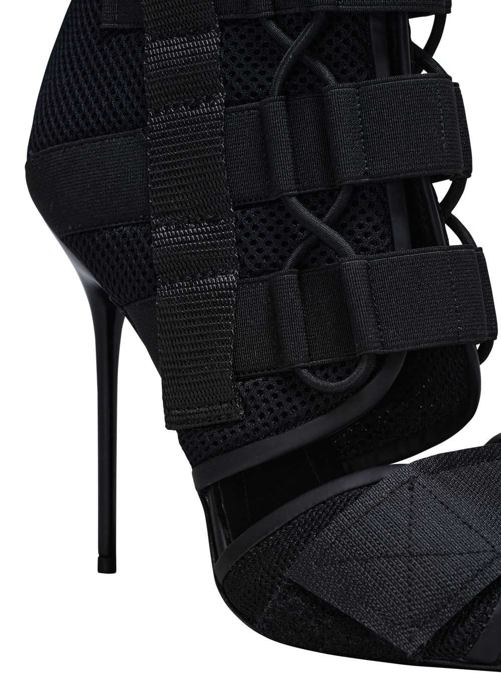 Balmain Uma Sandals In Velcro And Mesh Black | HLZRTPX-35