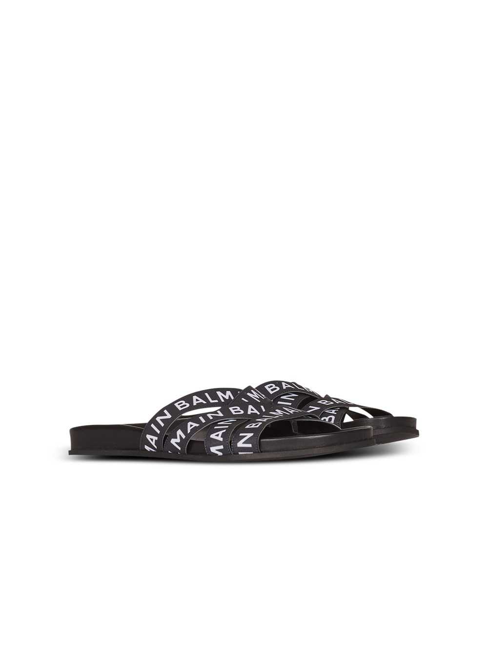 Balmain Union Flip Flops With Balmain Logo Print Black | TDFNVCA-94