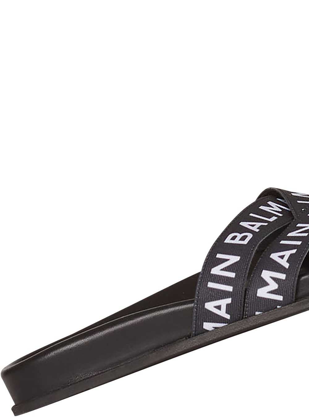 Balmain Union Flip Flops With Balmain Logo Print Black | TDFNVCA-94