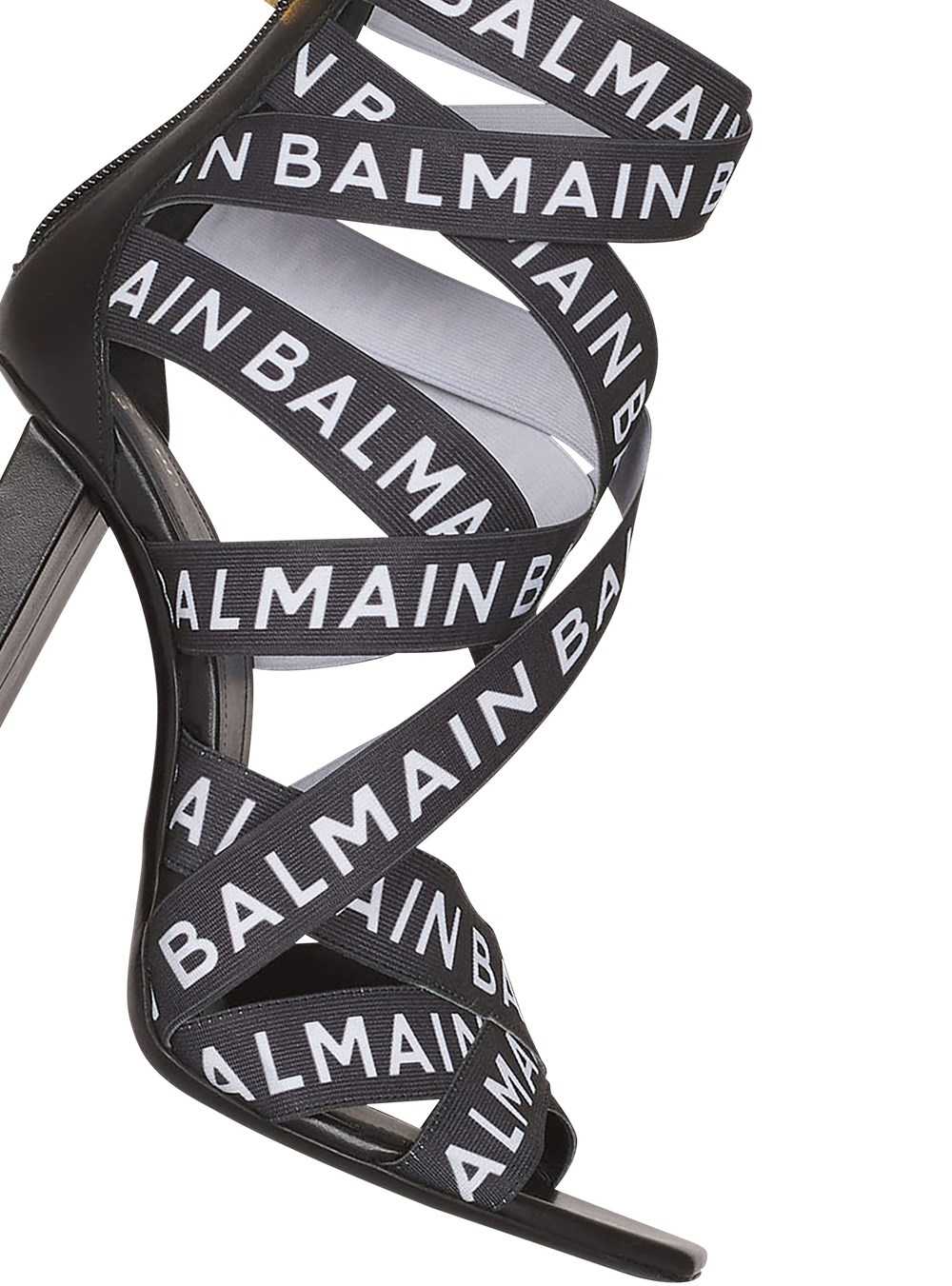 Balmain Union Sandals With Balmain Logo Print Black | CUNWISF-38