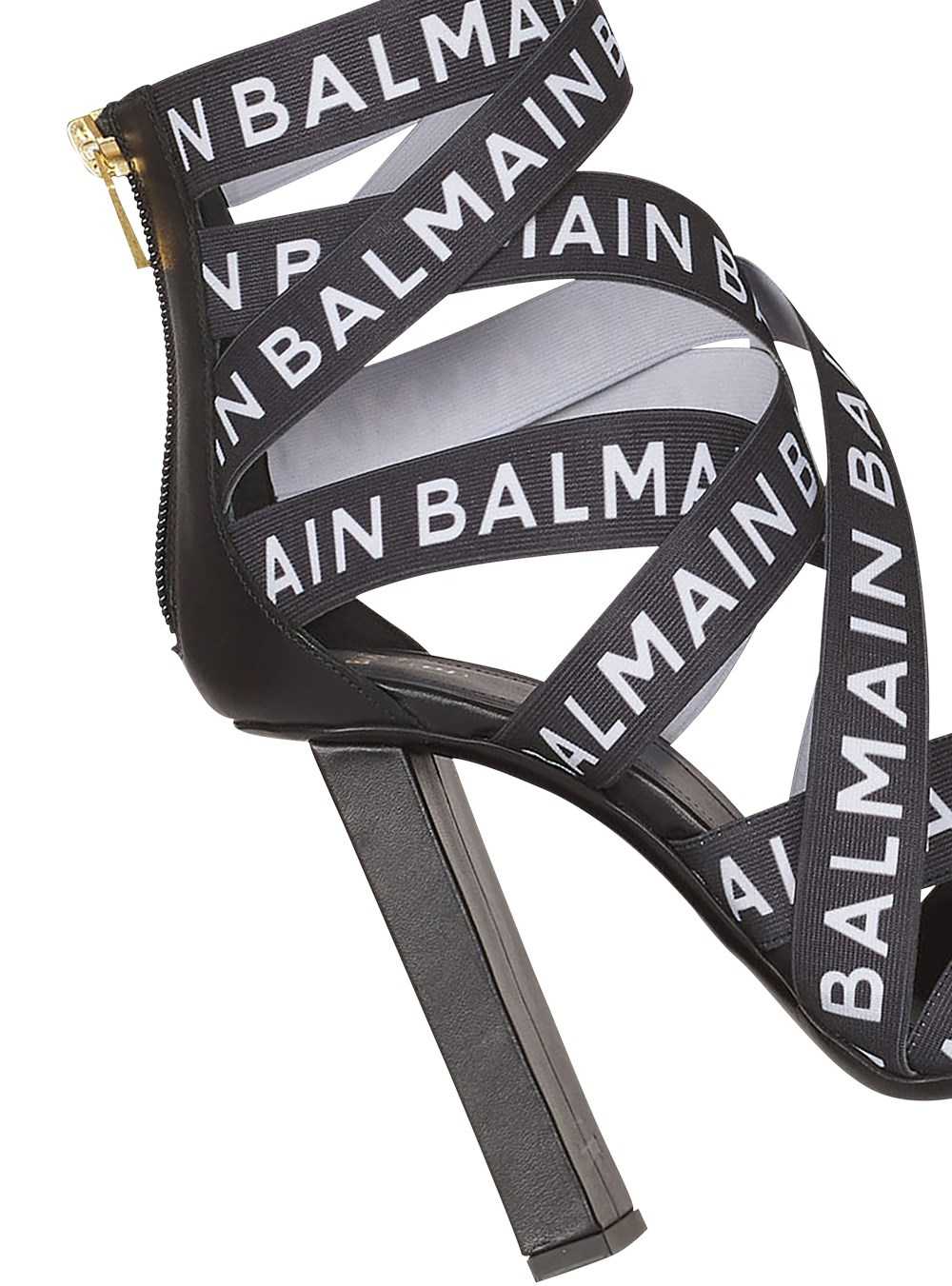 Balmain Union Sandals With Balmain Logo Print Black | CUNWISF-38