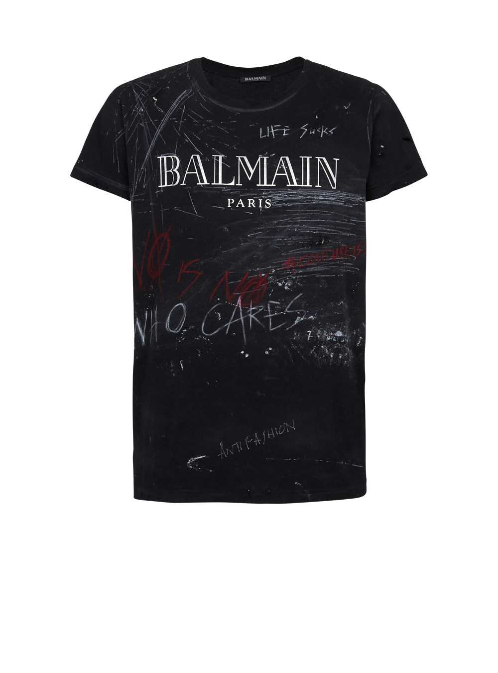 Balmain Unisex - No Is No Print T-shirt Black | FGBMWYQ-80