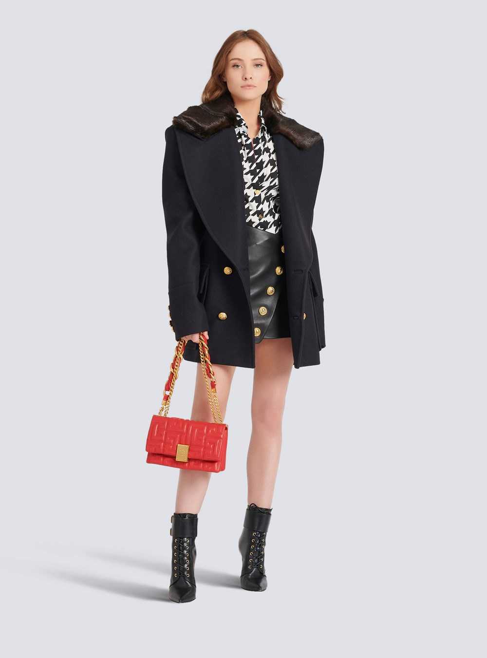 Balmain Unisex - Six-button Wool Coat With Detachable Collar Navy | NYUMSAR-73