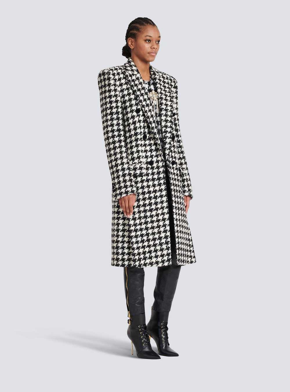 Balmain Unisex - Six-button Wool Coat With Detachable Inset Jacket Black | PKXFOYQ-90