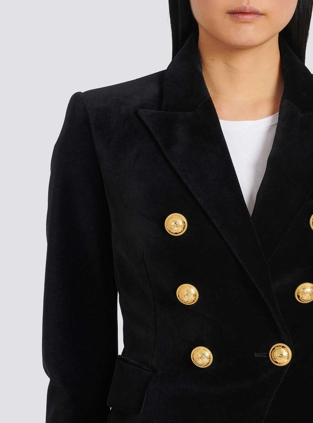 Balmain Velvet Jacket With Double-buttoned Fastening Black | KANFWTH-40