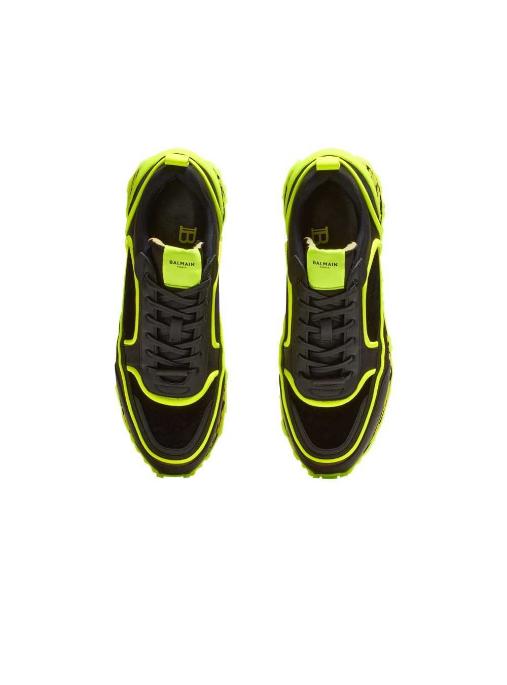 Balmain Velvet, Nylon And Mesh Racer Low-top Sneakers Yellow | AFYLBCS-25