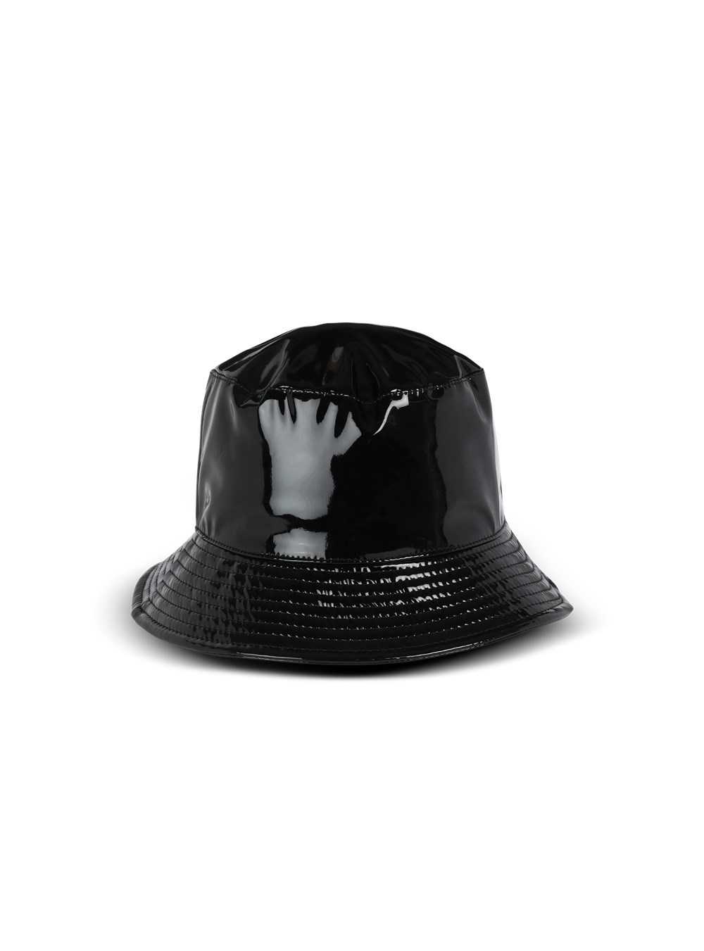 Balmain Vinyl Bucket Hat With Balmain Logo Black | KCQXFAB-53