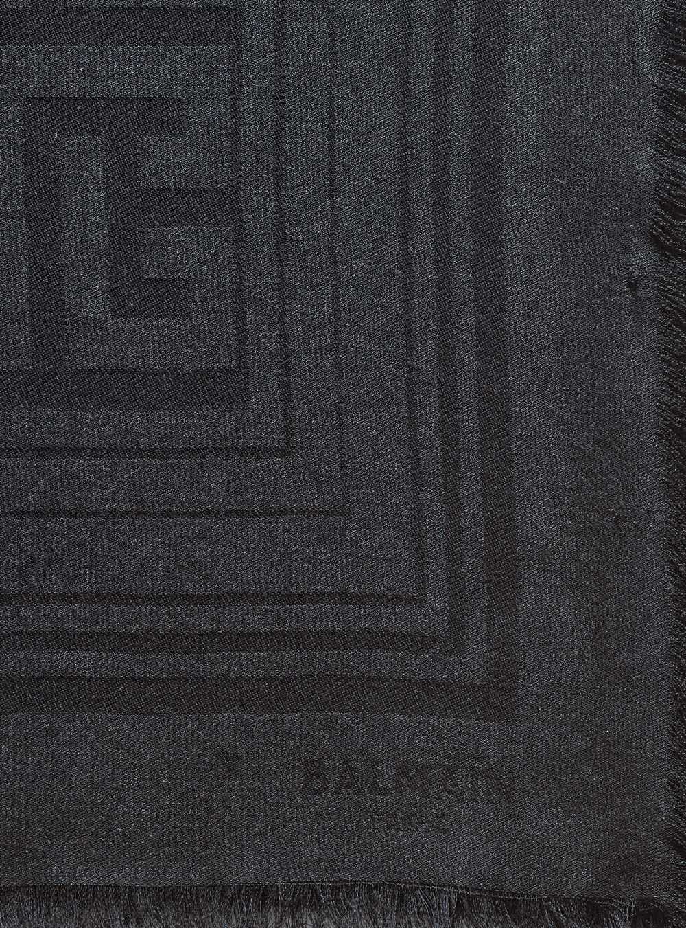 Balmain Viscose Scarf With Balmain Monogram Pattern Black | TMJXHBI-84