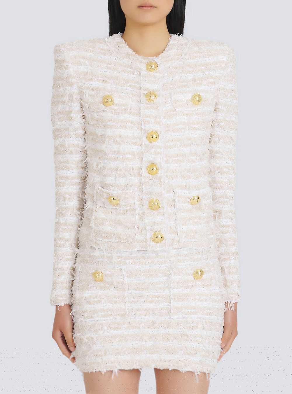 Balmain White Tweed Jacket White | ACGZKBD-45