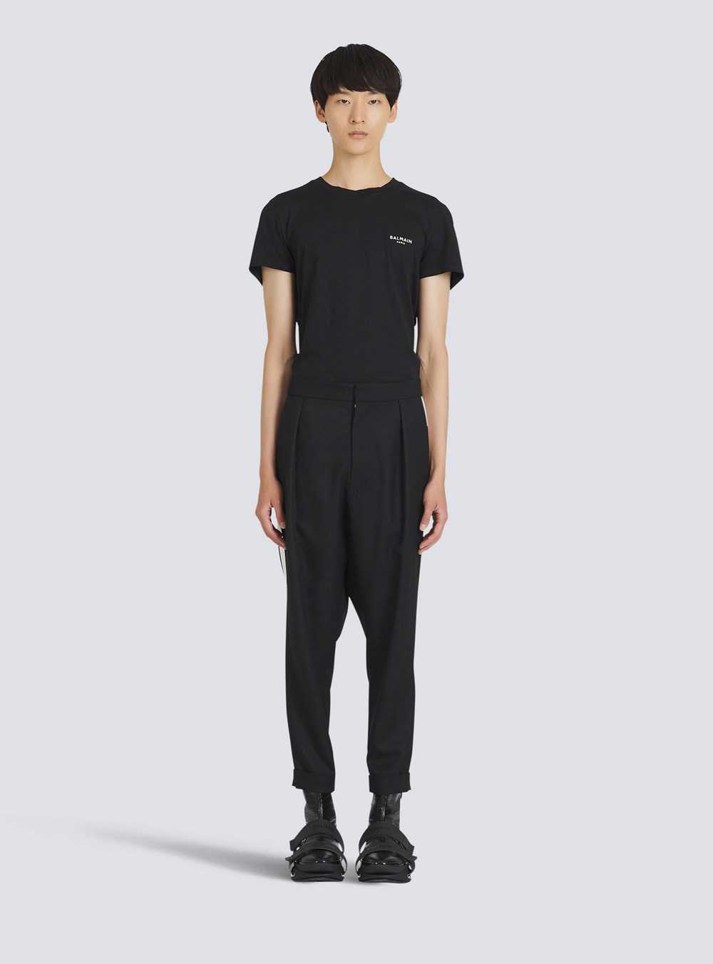 Balmain Wide Crepe Pants Black | NEWQXGT-25