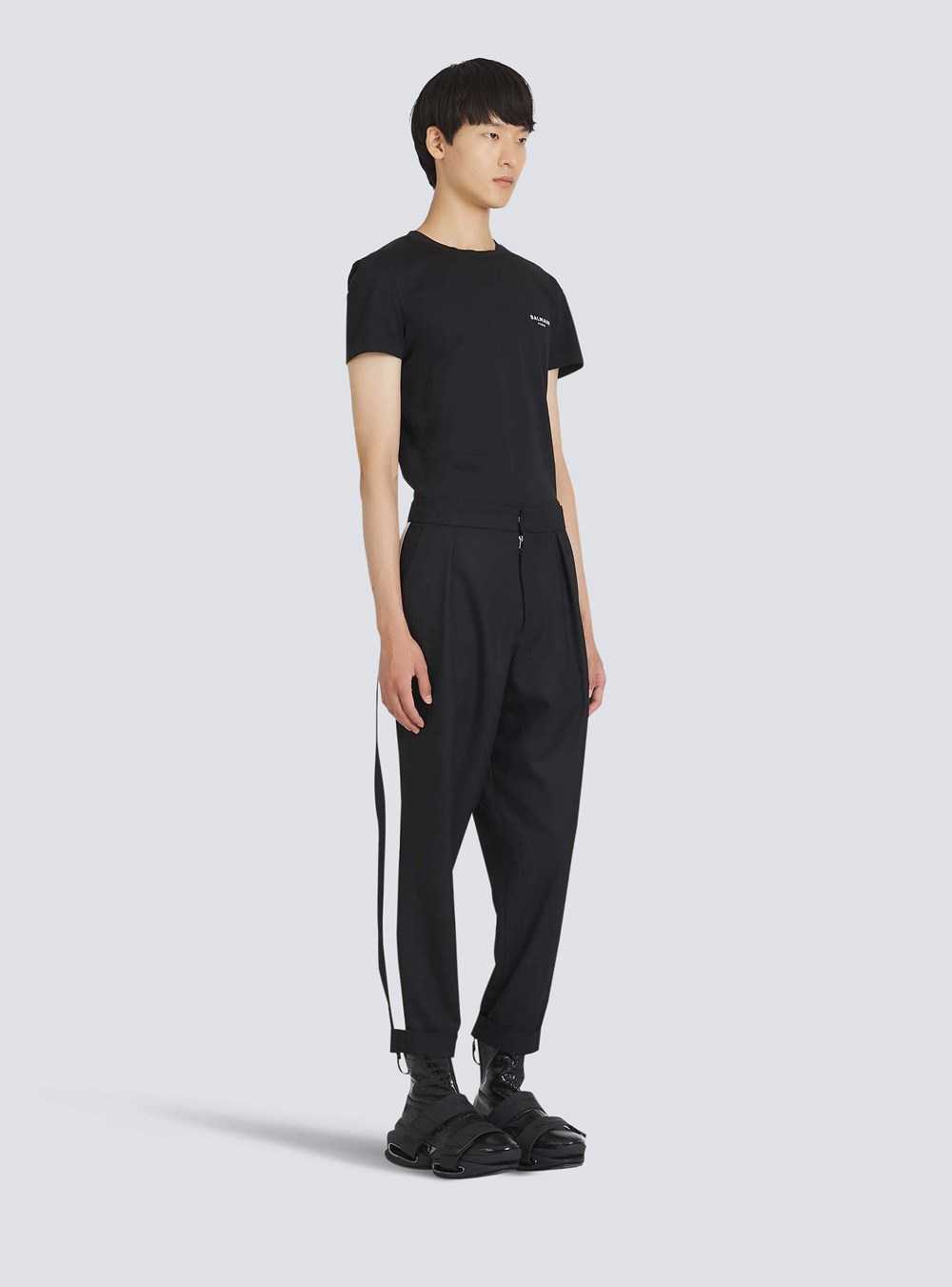 Balmain Wide Crepe Pants Black | NEWQXGT-25