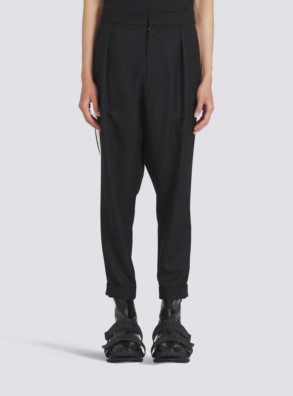 Balmain Wide Crepe Pants Black | NEWQXGT-25