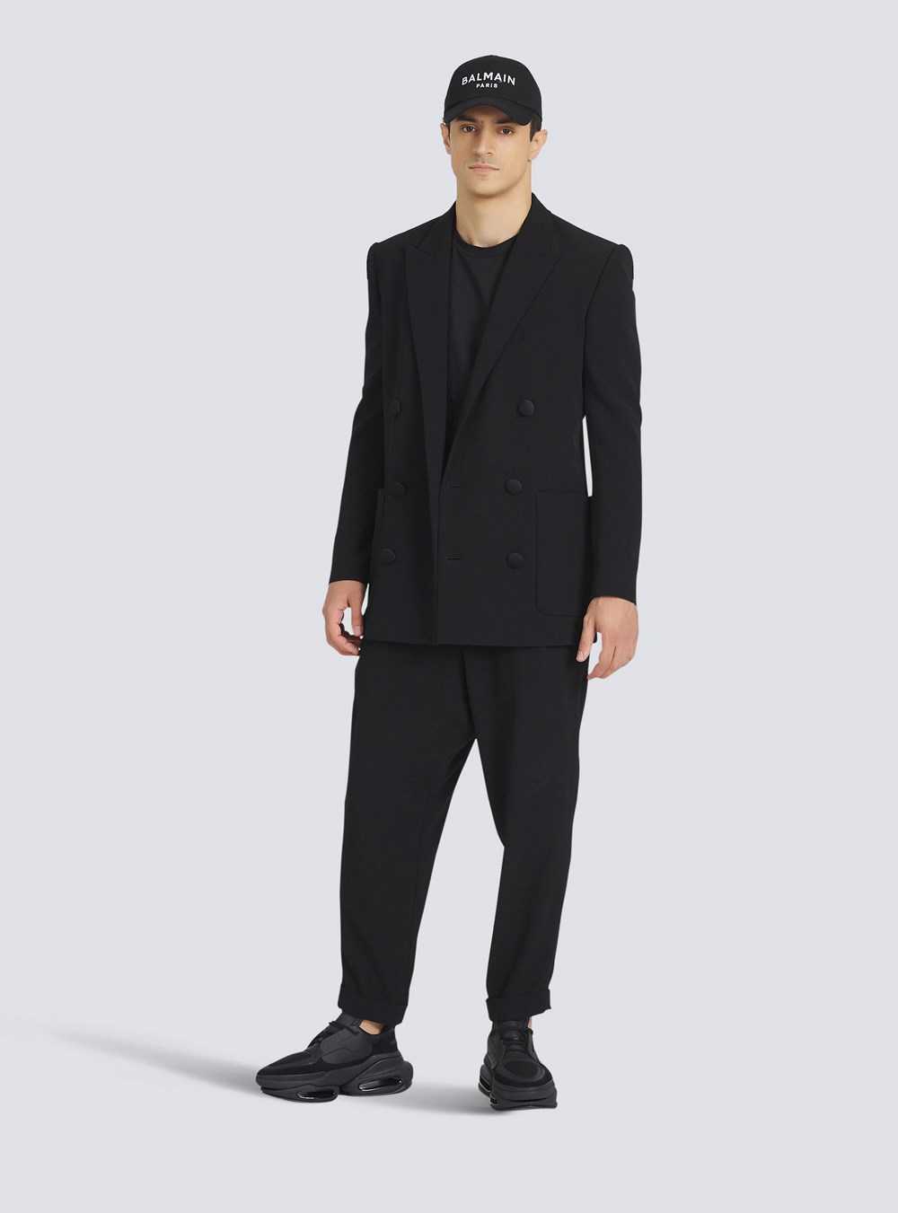 Balmain Wide Eco-designed Crepe Pants Black | CXYHROA-46