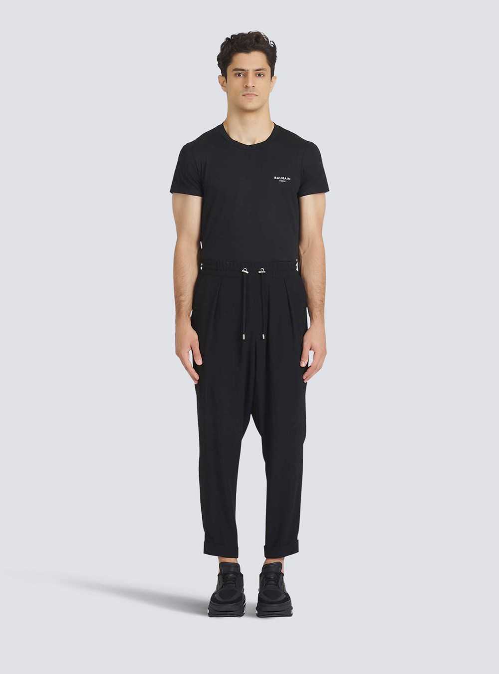 Balmain Wide Eco-designed Crepe Pants Black | CXYHROA-46