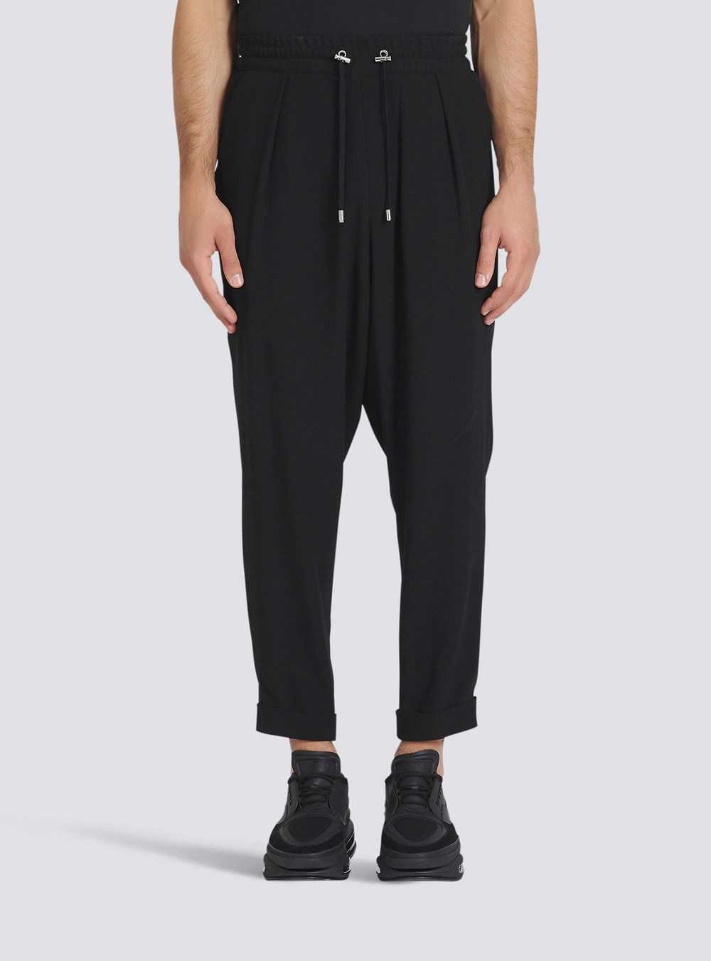 Balmain Wide Eco-designed Crepe Pants Black | CXYHROA-46