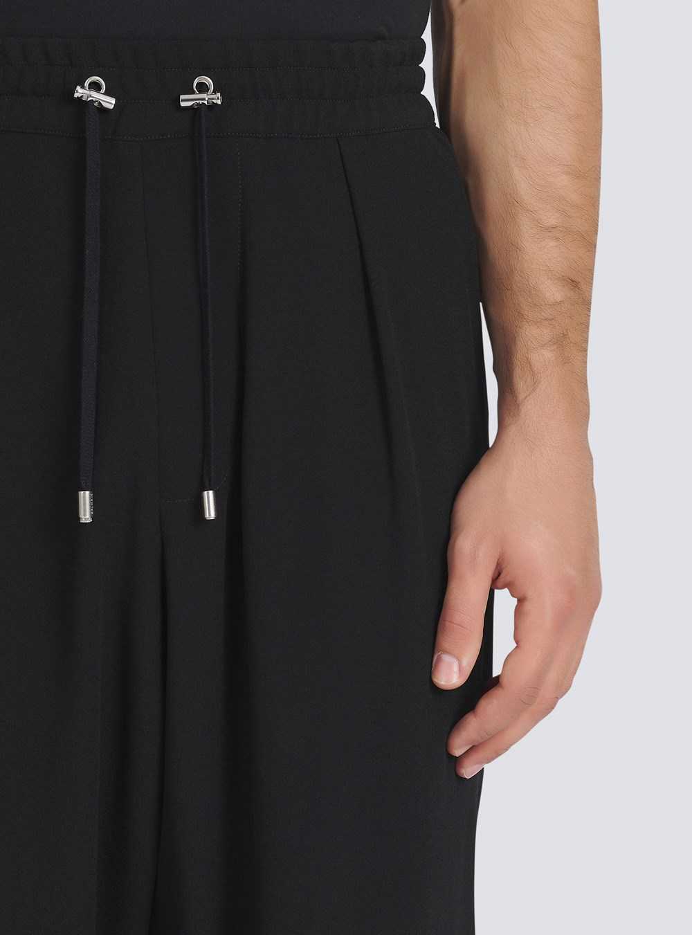 Balmain Wide Eco-designed Crepe Pants Black | CXYHROA-46