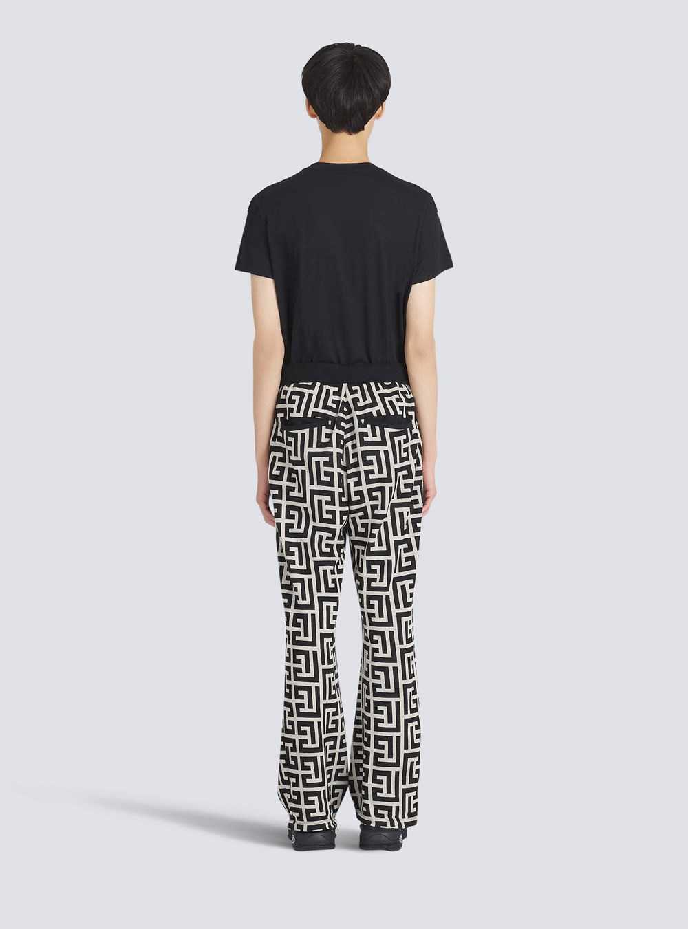 Balmain Wide Jacquard Balmain Monogram Pyjama Pants Black | YVPFQMT-79