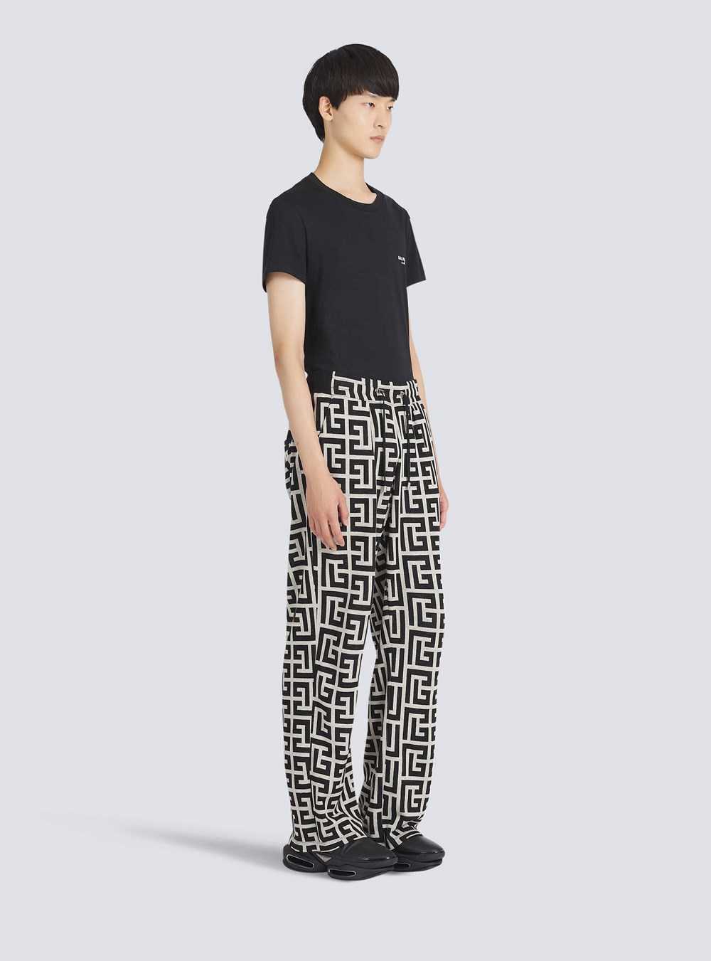 Balmain Wide Jacquard Balmain Monogram Pyjama Pants Black | YVPFQMT-79