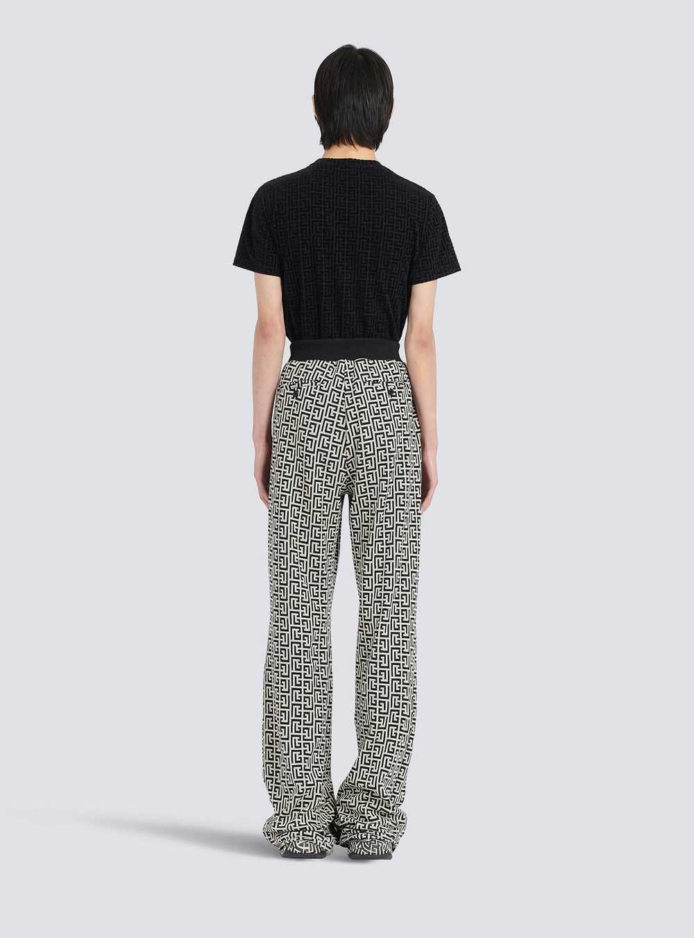 Balmain Wide Jersey Balmain Monogram Pants Black | FXDIJRE-32