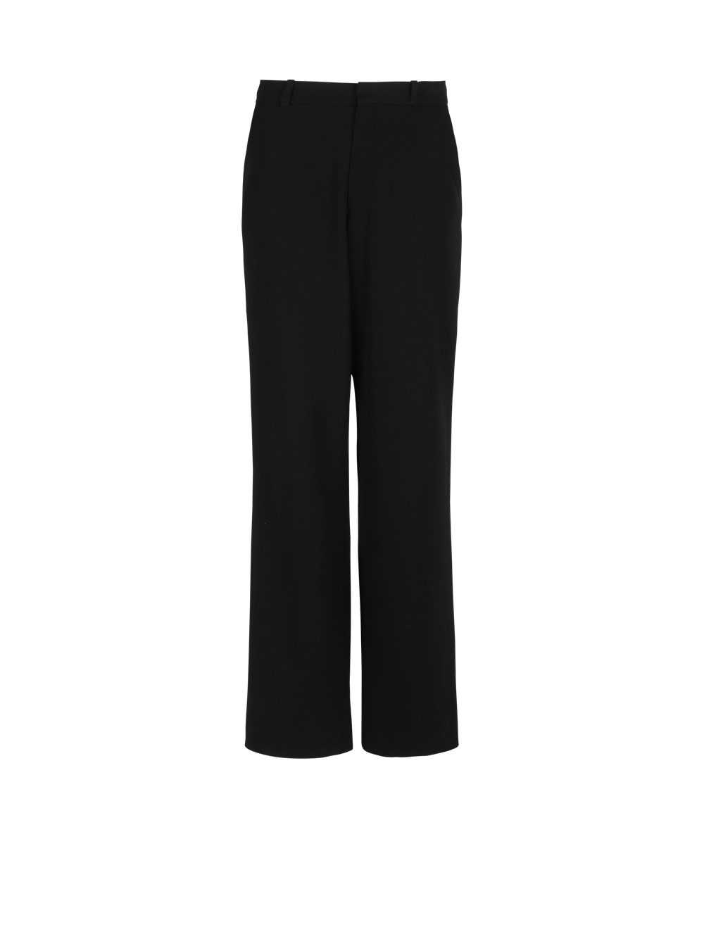 Balmain Wide-leg Wool Trousers Black | OREGFTP-30