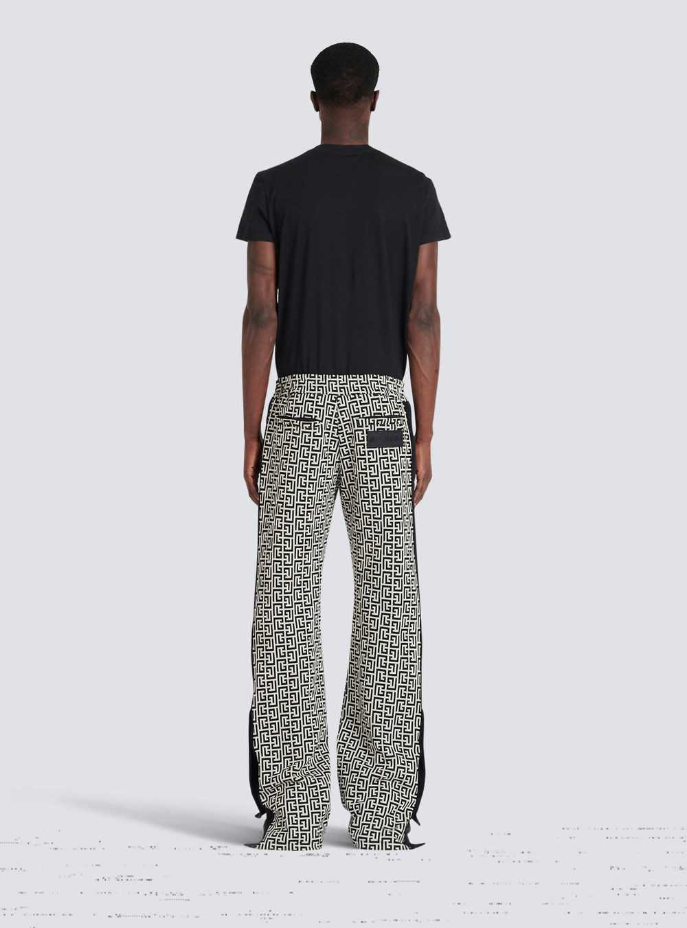 Balmain Wide-legged Pyjama Pants With Balmain Monogram And Snap Buttons Black | IBSVEOD-43