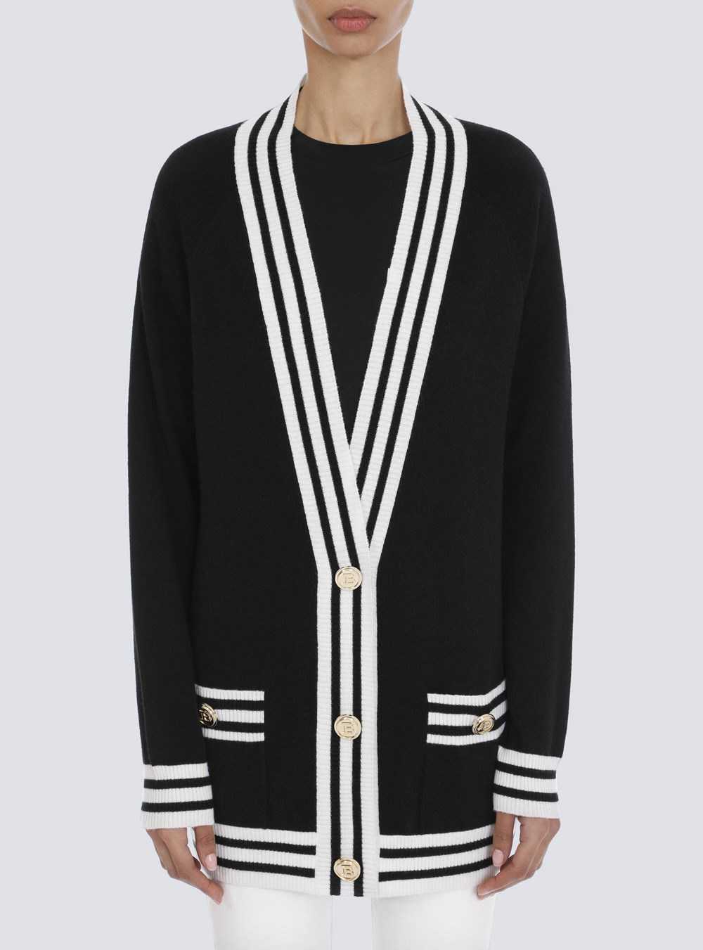 Balmain Wool And Cashmere Cardigan Black | WIXOUCV-46