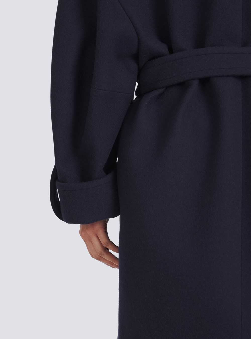 Balmain Wool And Cashmere Pea Coat With Double-breasted Gold-tone Buttoned Fastening Navy | ZCOISHE-15