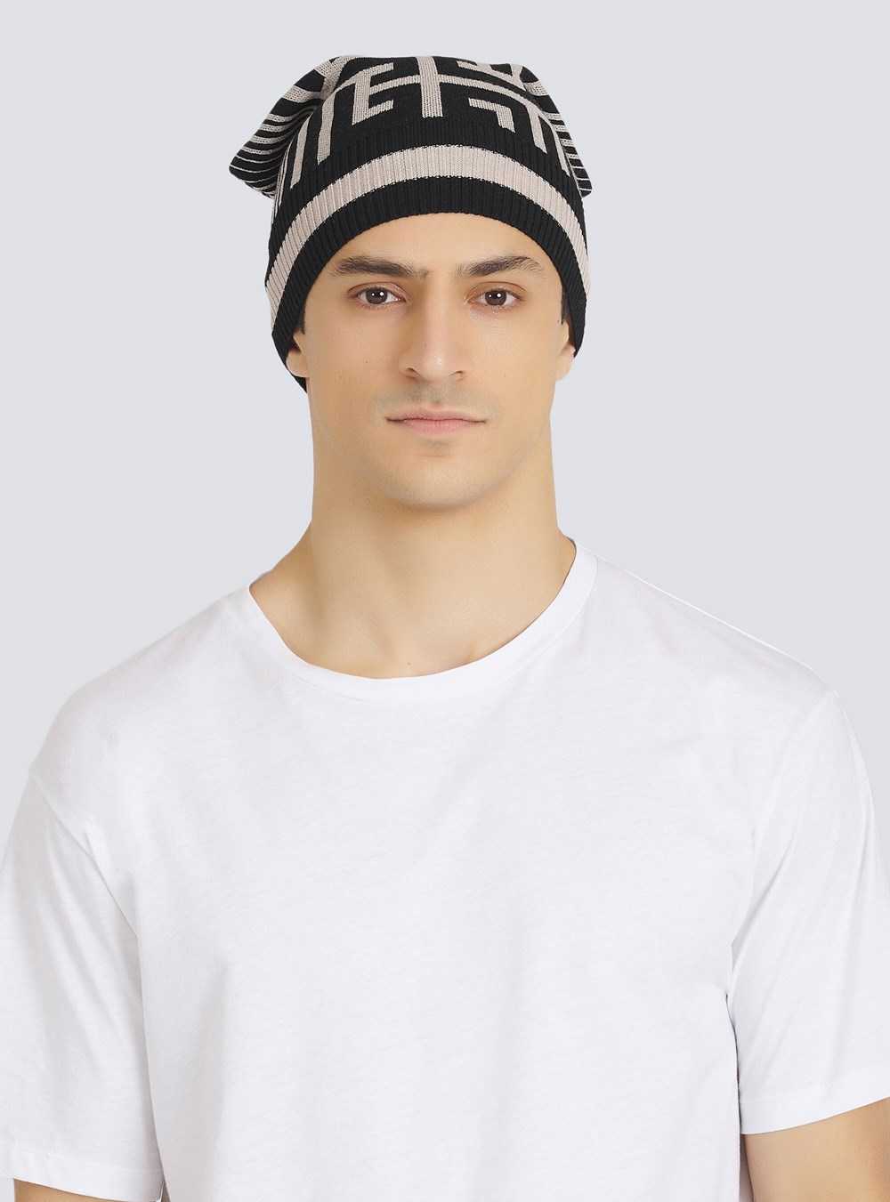 Balmain Wool Beanie With Embroidered Balmain Monogram Black | ATNWGEO-34