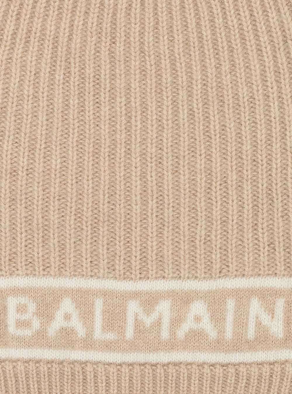 Balmain Wool Beanie With Embroidered Balmain Logo Beige | VCDEFTJ-62